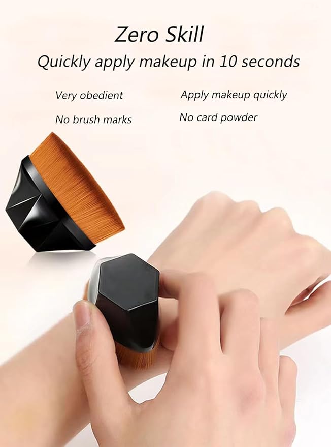 Makeup Brush 2PC, Flawless Foundation Make-Up Brush, Flat Top High-Density Makeup Brush, Multi-Purpose Mixed Brush For Concealer, Cream, Face Cream, Powder, Etc