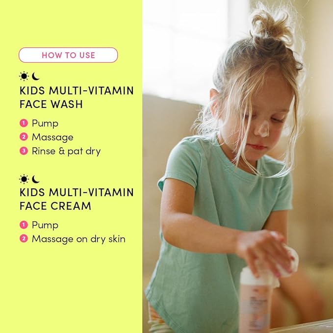 Evereden Kids Skincare & Sunscreen Essentials Set - Multi-Vitamin Face Wash, Face Cream & SPF 50 Mineral Sunscreen - Clean, Vegan, Non-Toxic Skincare for Kids 3+