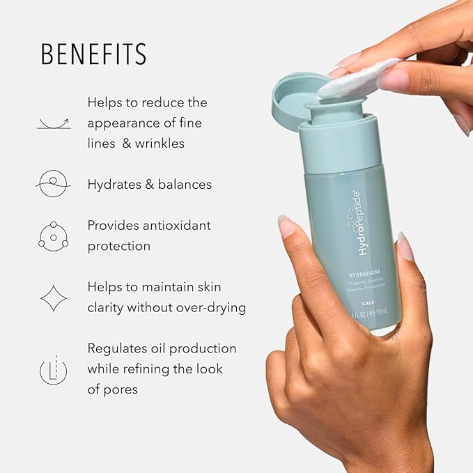 HydroPeptide HydraFlora, Probiotic Toner Essence, Balances, and Better Skin, 4 Ounce