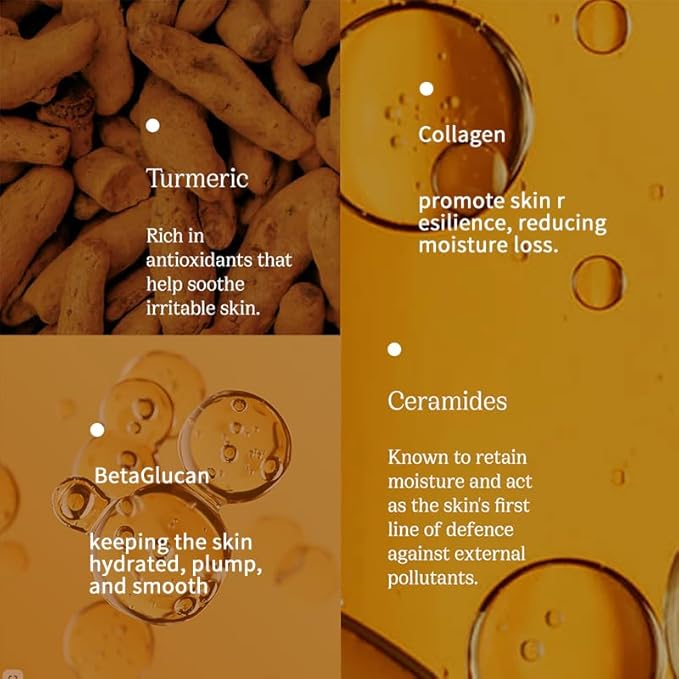 Turmeric Serum For Face Deep Hydration & Skin Elasticity Turmeric Face Serum For Soothing Sensitive Skin Providing Antioxidant Protection &Skin Barrier Strengthening 1.01 floz