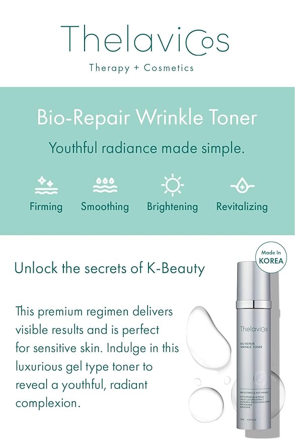 Bio Repair Wrinkle Toner – K-Beauty Advenced Anti-Aging, Brightening, Hydration, Soothing, Refresh, Antioxidant Protection, Calming, Nourishing | Gel Toner Pump 120ml