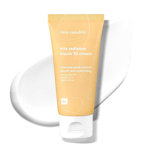 Face Republic Vita Radiance Niacin 10 Cream 50ml 1.69 fl oz | Revitalizing, Natural Coverage | Niacinamide 10%, Ascorbic Acid, Panthenol, Vitamins | Silky Finish | Vegan Korean Skincare