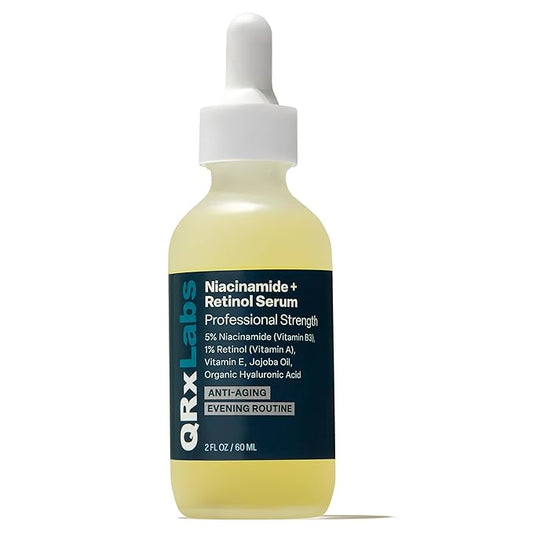 QRxLabs 5% Niacinamide Serum with 1% Retinol & Alpha Arbutin - 2 Fl Oz - Anti-Aging Retinol Serum for Face, Pore Minimizer & Wrinkle Reducer