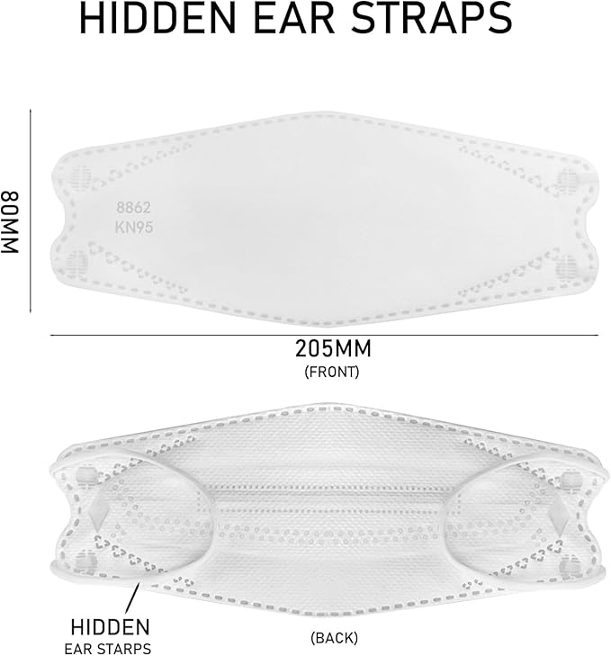 kn95 Face Masks 20 Pack, Breathable Comfortable and Disposable KN95 Mask, White