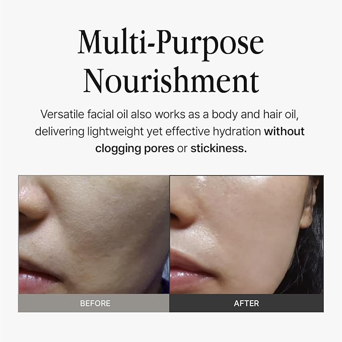 Oil 0.68 fl oz – Botanical Facial Oil with 6 Natural Plant Oils, Lightweight Hydration & Nourishment for Face, Body & Hair, EWG Green Rated