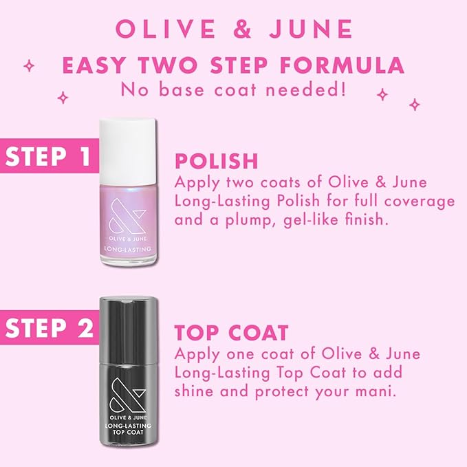 Olive & June Long-Lasting Nail Polish | Gel-Like Finish No Lamp Needed Lasts up to 10 days | Salon-Quality Color at Home | 15-Free, Vegan & Cruelty-Free Chip-Resistant Shine | Strawberry Scone