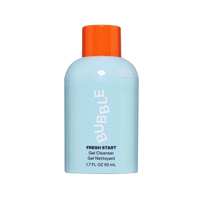 Bubble Skincare Fresh Start Gel Cleanser - Gentle Exfoliating Face Wash for Oily Skin - Formulated with Aloe Vera Juice + Caffeine to Protect and Soothe Complexion (50ml)