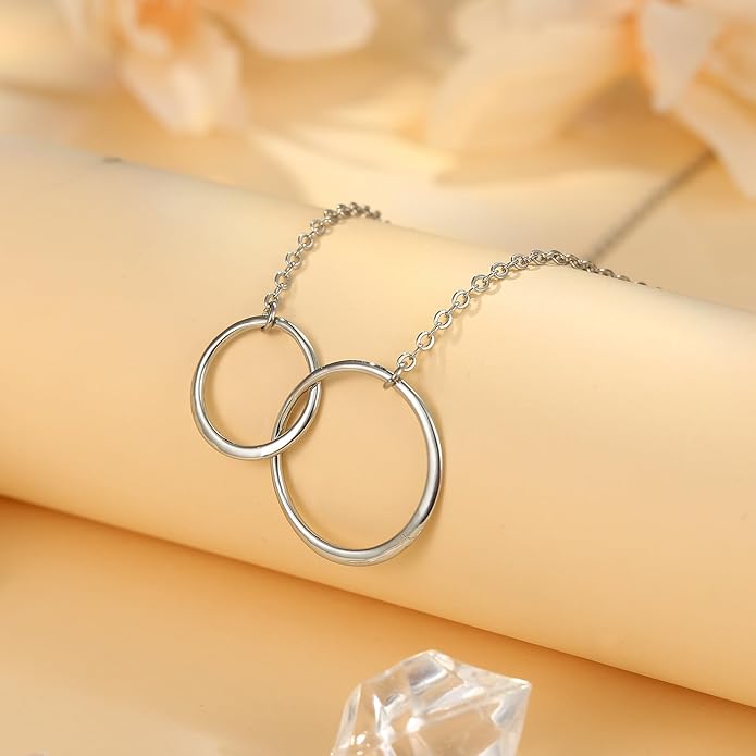 Dainty Gold Heart Necklace for Women - 14K Gold/Silver Plated Cute Heart Handmade Disc Circle Bee Choker Adjustable Necklace for Women Trendy Jewelry