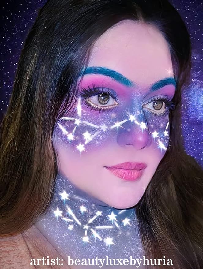 Stencil1FX - Constellations Stars Eye Makeup Stencil for Costumes, Dress Up, Halloween, Cosplay, Arts, Face Painting