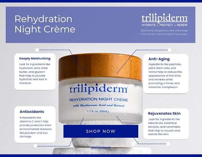Trilipiderm Essential Face Regimen Bundle – Hydrating Exfoliant Cleanser, Protective Day Crème, Rehydration Night Crème Set – Complete 3-Step Skincare Solution for Hydration and Renewal
