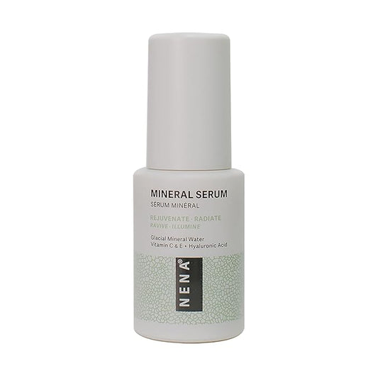 NENA Skincare Mineral Serum - Vitamin C Serum with Hyaluronic Acid - Face Lotion for Deep Hydration, Firmness and Elasticity - All Skin Types - 1 oz