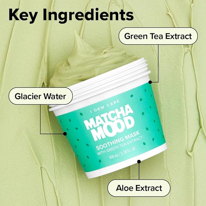 I DEW CARE Wash Off Face Mask Skincare Gift Set - Mini Scoops | Facial Masks, Matcha, Hyaluronic Acid, Korean Self Skincare, Facial Treatment, Vegan, Cruelty-Free, Exfoliating, Soothing, Pore Mask