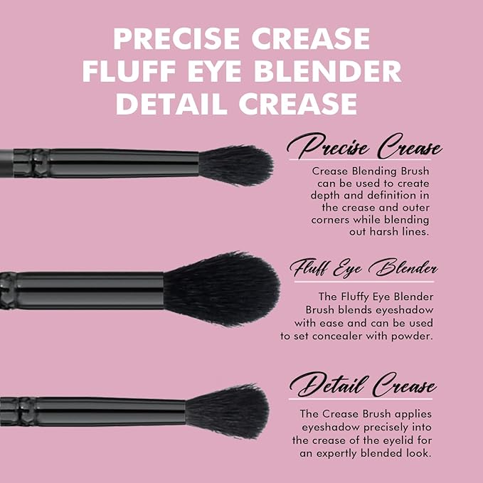 Bueart Design Eyeshadow Blending Brush Set with Soft Hair for Detail Crease,Precise Crease Blending, Fluffy Eye Blender Brush blends eyeshadow with ease M15