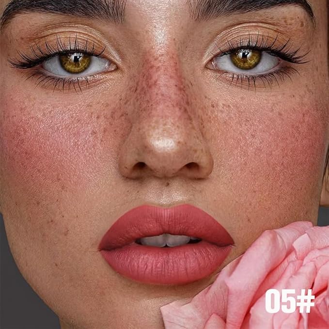 Matte Liquid Lip Stain Peel Off Lip liner Tattoo with Tweezer, Brownsih Red Liquid Lipstick Lipstain Long Lasting Waterproof for Women, Highly Pigmented Not Faded Smudge-proof Easy to Apply, 05