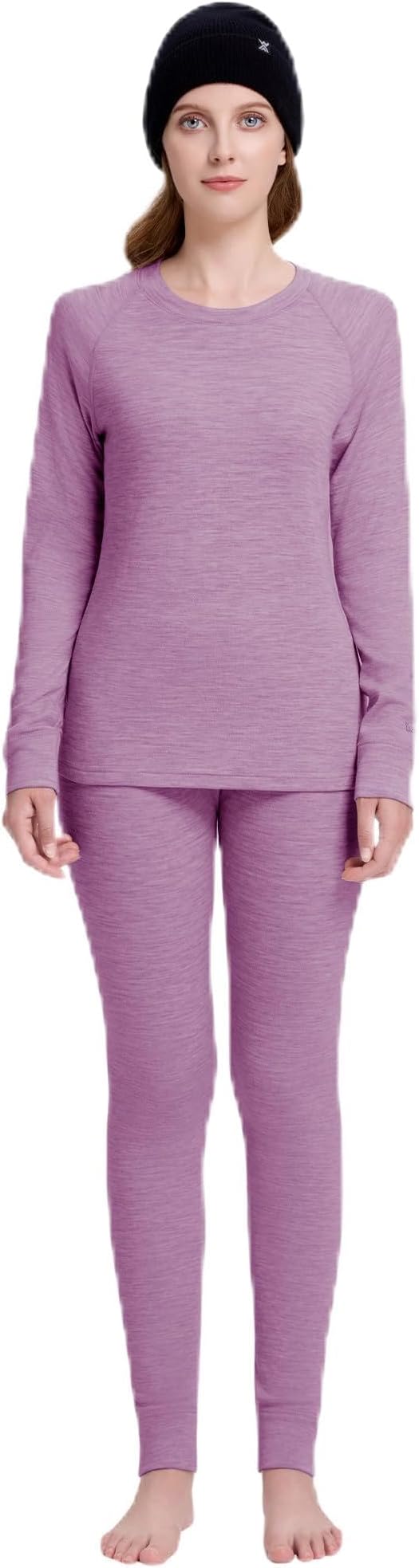 Women's 100% Merino Wool Base Layer Sets - Light and Midweight Thermal Underwear Gifts Pack with Wool Beanie