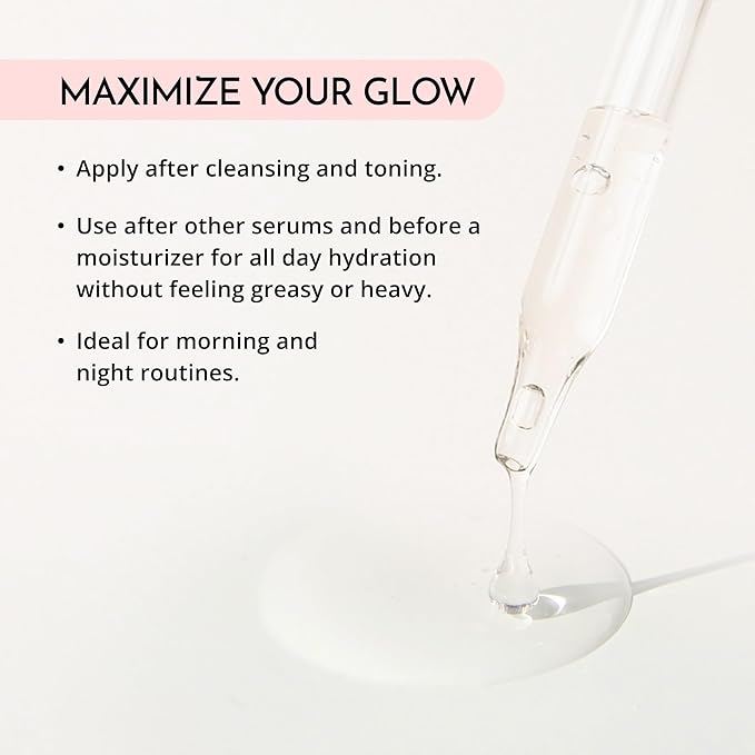 MAELOVE Hydrator Hyaluronic Acid B5 Serum with Resveratrol for Instantly Dewy Glow, Fills Fine Lines, Lightweight and Non Greasy, 1.0 fl oz