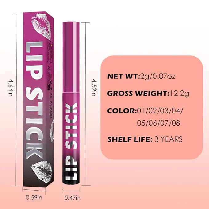 Hot Pink Matte Lipstick for Women, Long Lasting Waterproof Transfer-Proof Vegan, 24 Hours Moisturizing Glossy Shine Lip Gloss, Lipstick Palette Beauty Products Makeup All-Day Formula A05#