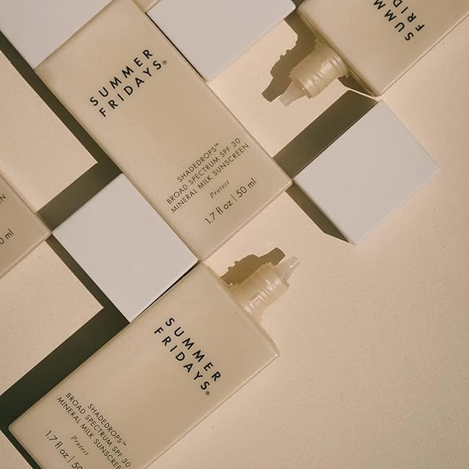 Summer Fridays ShadeDrops Broad Spectrum SPF 30 Mineral Milk Face Sunscreen with Zinc Oxide - Lightweight, Moisturizing Formula with a Soft, Natural Finish (1.7 Fl Oz)