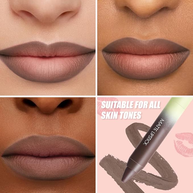 BINGBRUSH 2in1 Matte Lip Liner and Lipstick Combo, Lipstick for Women, Longwear Waterproof Matte Lip Liner Pencil, Lip Combo Smudge Proof lipstain, Women's Long Lasting Lip Makeup (7#Cocoa Dusk)