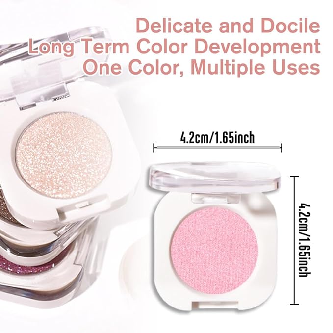 Single Glitter Shimmer Sparkle Eye shadow Palette Makeup, Pink Shimmer Eyeshadow for Women, Pigmented Waterproof Sombras Para Ojos, Vegan, Talc, Paraben & Cruelty Free, 29