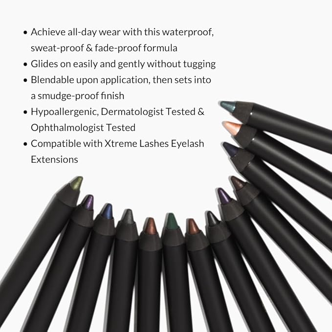 Xtreme Lashes GlideLiner Long Lasting Eye Pencil with Sharpener, Black Cherry, 0.04 Oz, Waterproof Makeup, Gel Formula, Blendable, Smudge, Fade, & Sweat Proof