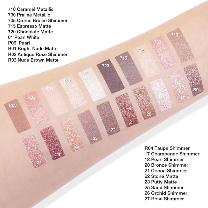 evpct Single Cream Eye Shadow Palette Pot Makeup for older Women, Praline Dusty Pink Mauve Shimmer Glitter Metallic Monochrome Cream to Powder Eyeshadow Palette Eye Brightener, Waterproof Blendable