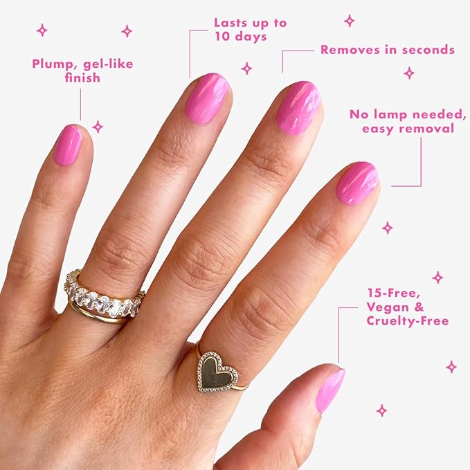 Olive & June Long Lasting Nail Polish | Gel-Like Finish No Lamp Needed | Lasts up to 10 days | Salon-Quality Color at Home | 15-Free Vegan Cruelty-Free Chip-Resistant Shine | Grateful & Kind Pure Pink