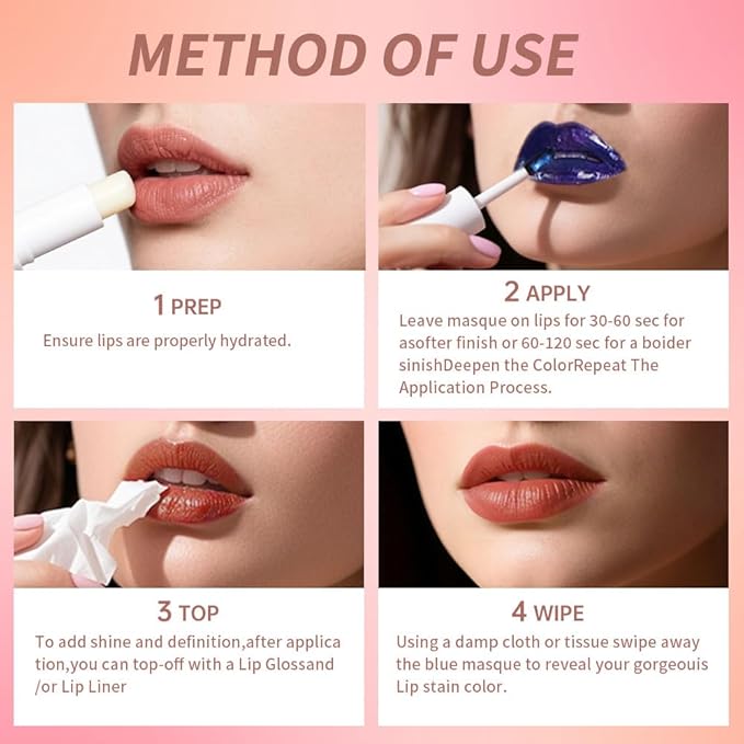 Matte Lip Stain Wipe Off Masque - Peel Off Lip Stain Tattoo, All Day Peel Off Lip Tint,Long Lasting Lip Mask,Waterproof Transfer-proof Lip Liner Peel Off Lip Gloss,Stay Lip Makeup 04#