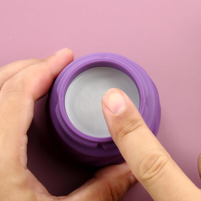 Gemice Silicone Cream Jars TSA Approved Travel Size Containers with Clear Bag, Leak-proof Travel Accessories with Lid for Cosmetic Face Body Hand Cream (4 Pack)