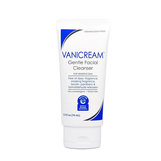 Vanicream Gentle Facial Cleaner, 2.5 Fl Oz, Formulated without Common Irritants for Sensitive Skin, Removes Makeup, Dirt & Excess Oils, Non-Comedogenic, pH-Balanced Face Wash