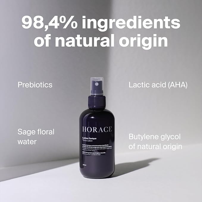 HORACE Tonic Lotion for Men - Toner Spray with Prebiotics - Gentle Skincare for All Skin Types - Fresh, Aromatic Scent, 6.7 fl.oz