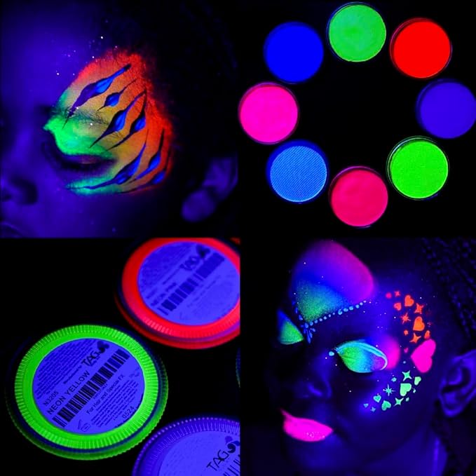 TAG Professional Face & Body Paint Neon Palette 6 x 10g