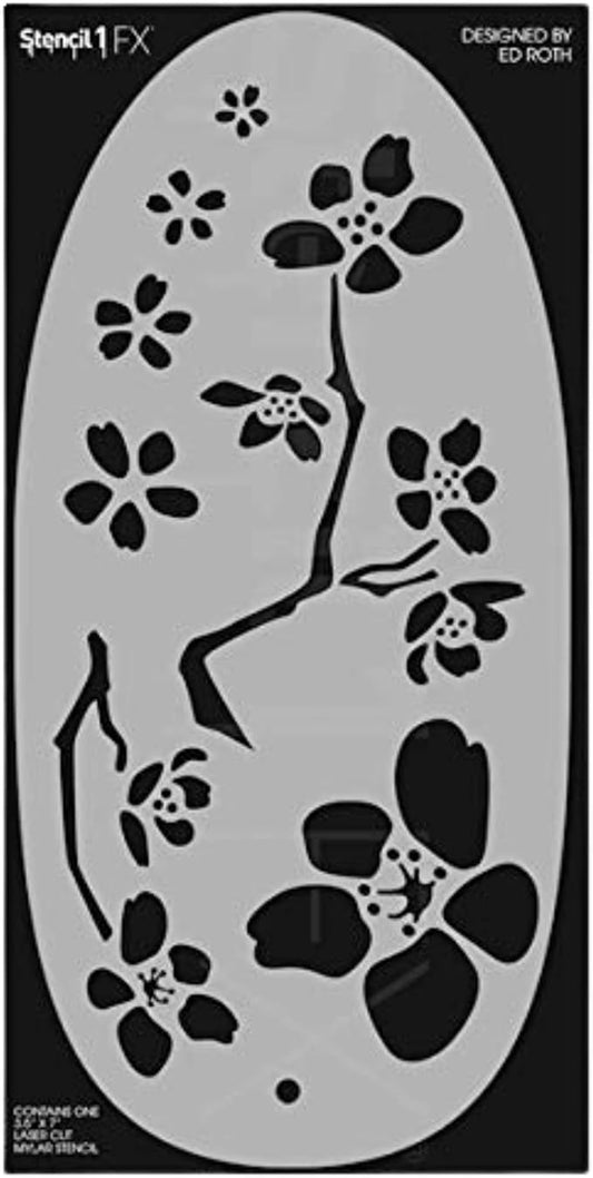 Stencil1FX - Cherry Blossom Eye Makeup Stencil - Fairy Renaissance Elven Princess - for Costumes, Dress Up, Halloween, Cosplay, Arts, Face Painting