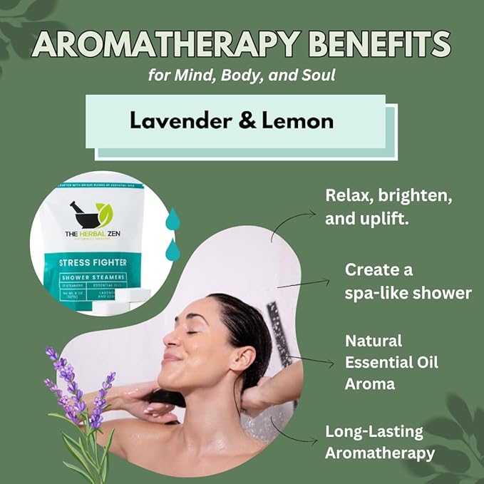 Stress Fighter Shower Steamers Aromatherapy with Essential Oils, Made in The USA Shower Bombs, Shower Bomb Aromatherapy, Relaxing Gifts for Women, Spa Day Gift, Mothers Day Gift