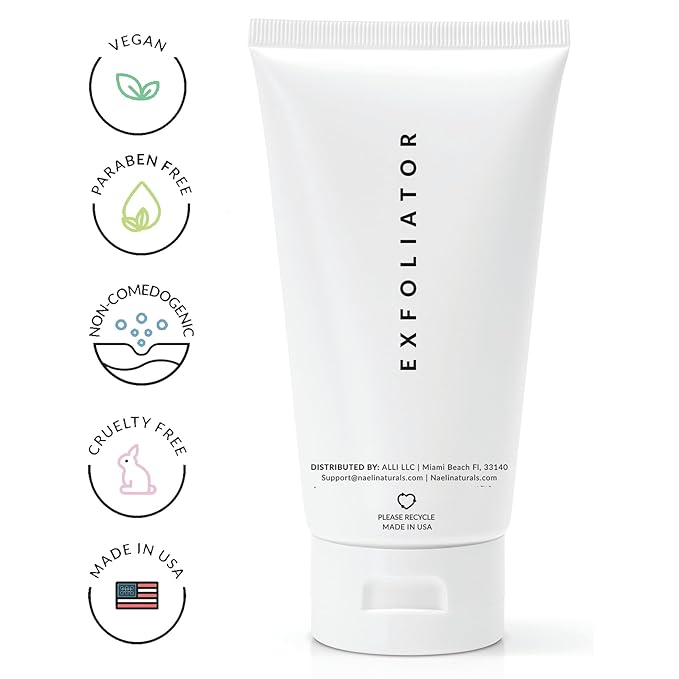 NAELI AHA/BHA Exfoliating Face Wash - 10% Glycolic Acid & Salicylic Acid Cleanser, Anti Aging Acne & Wrinkle Reducing Facial Exfoliant, Pore Minimizer & Brightening Gel, 6 oz