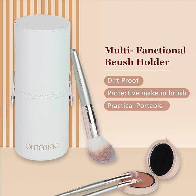 OMANIAC Makeup Brush Set 20Pcs with Storage Case.Used for Powder,Foundation,Highlight,Eye Shadow,Concealer,etc.Suitable for Makeup Beginners,Best Gift for Women/Girls（Silver）