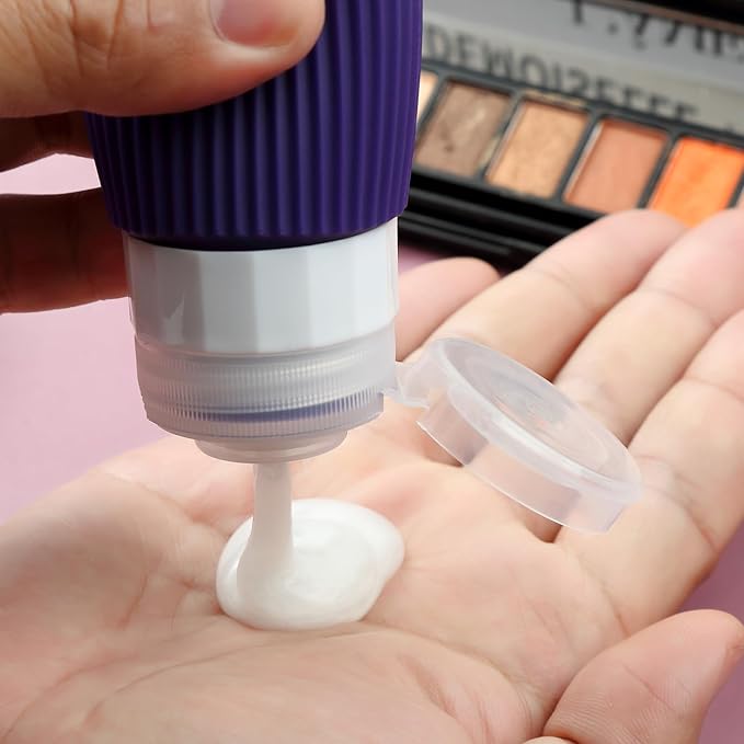 16 Pack Travel Bottles Set, TSA Approved Leak Proof Silicone Squeezable Containers for Toiletries, Refillable Travel Accessories for Conditioner, Shampoo, Lotion & Body Wash Accessories