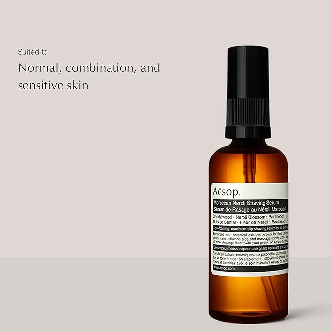 Aesop Moroccan Neroli Shaving Serum | Razor Bump Treatment | Calms and Softens Skin | Maximum Slip For Razor-Close Shave 100 ml / 3.3 oz