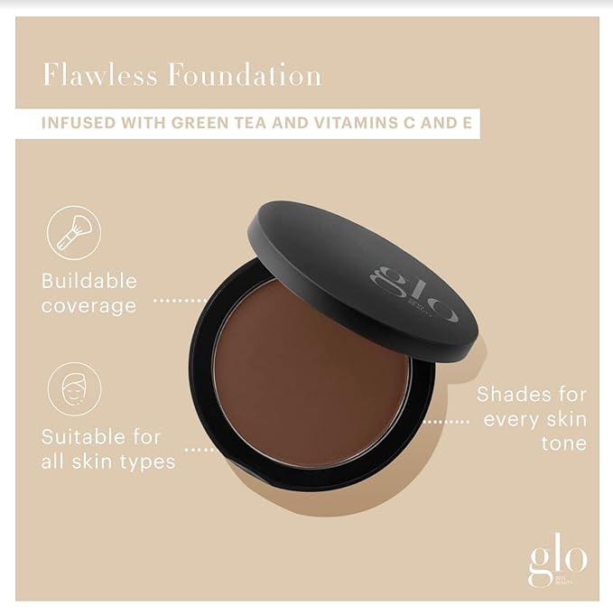 Glo Skin Beauty Pressed Base Powder Foundation Makeup (Cocoa) - Flawless Coverage for a Radiant Natural, Second-Skin Finish