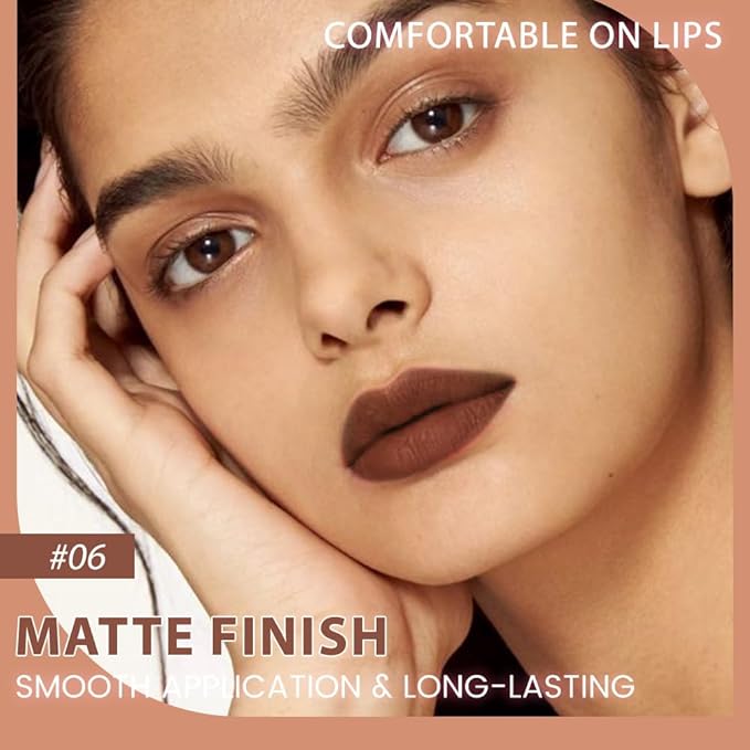 evpct 1Pcs Coconut Brown Matte Long Lasting Lip Liner Pencils Makeup for Shaping & Sculpting Lips, No Transfer Long Wear Waterproof Pigmented Lip Liner lipliners Crayon Lipstick Pencil Sharpener 06