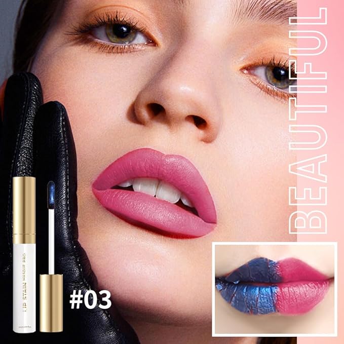 Matte Lip Stain Wipe Off Masque - Peel Off Lip Stain Tattoo, All Day Peel Off Lip Tint,Long Lasting Lip Mask,Waterproof Transfer-proof Lip Liner Peel Off Lip Gloss,Stay Lip Makeup 03#
