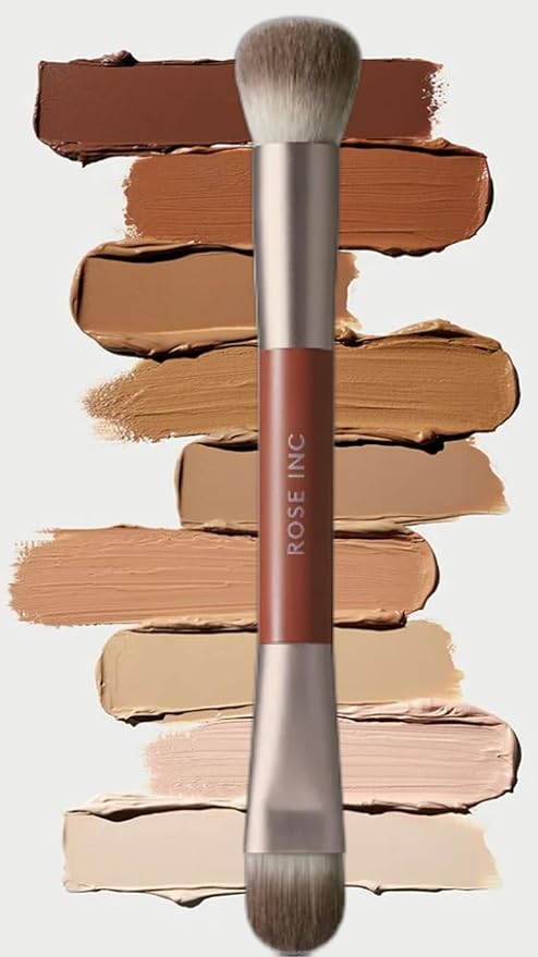 Rose Inc Number 4 Dual-Ended Concealer Brush - Vegan 2-in-1 Brush for Targeted & Diffused Application