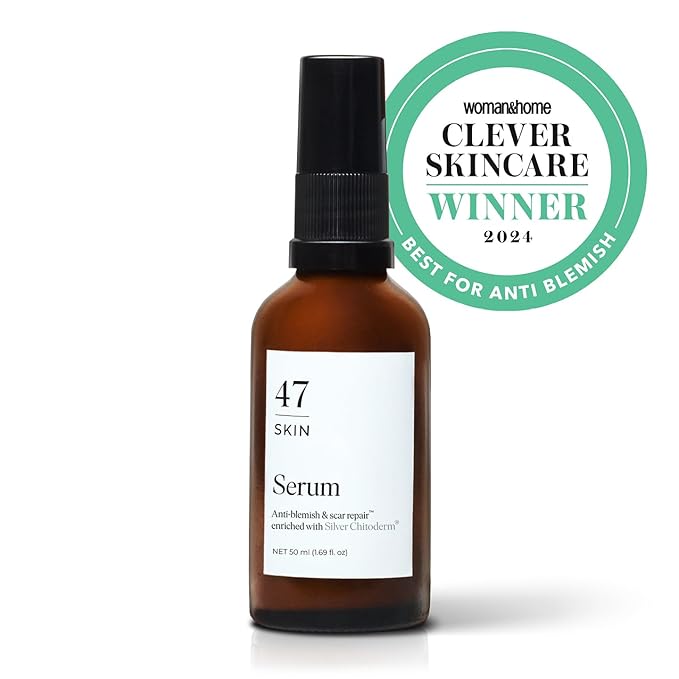 | Hydrating Face Serum with Silver Chitoderm for ALL Skin Types | Clears Acne, Prevents & Heals Breakouts & Blemishes, Repairs Scars | Moisturises and Nourishes For Smooth Skin | 30ml