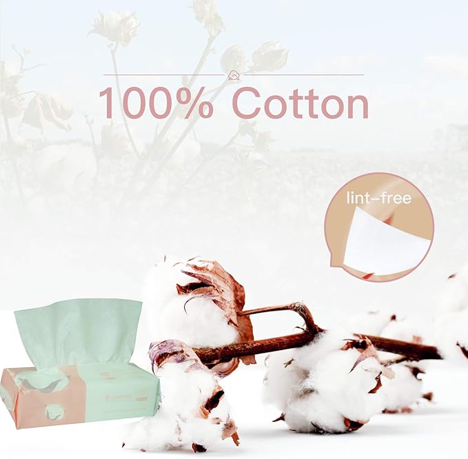 Extra Thick Dry Wipe, 100% Cotton, Lint-Free Cotton Tissues (5 Pack)