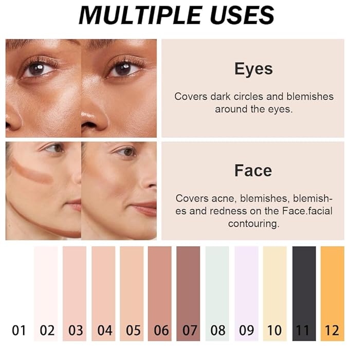 Kaely Pot Concealer Full Coverage, Under Eye Brightener Color Correcting Concealer for Dark Circles, Waterproof Foundation Face Makeup, Eye Ring Corrector de ojeras, 06 Light Coffee