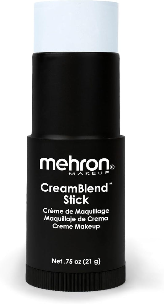 Mehron Makeup CreamBlend Stick | Face Paint, Body Paint, & Foundation Cream Makeup | Perfect for Halloween .75 oz (21 g) (Moonlight White)