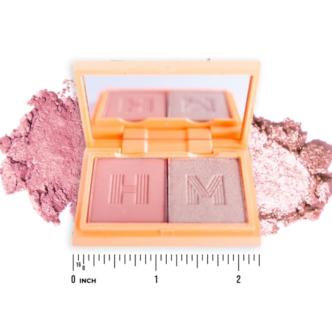 Mini Blush + Brighten Highlighter Duo, Lightweight Blendable Shimmer Blush, High Pigmented Makeup Powder Palettes, Cruelty Free - Call My Agent!