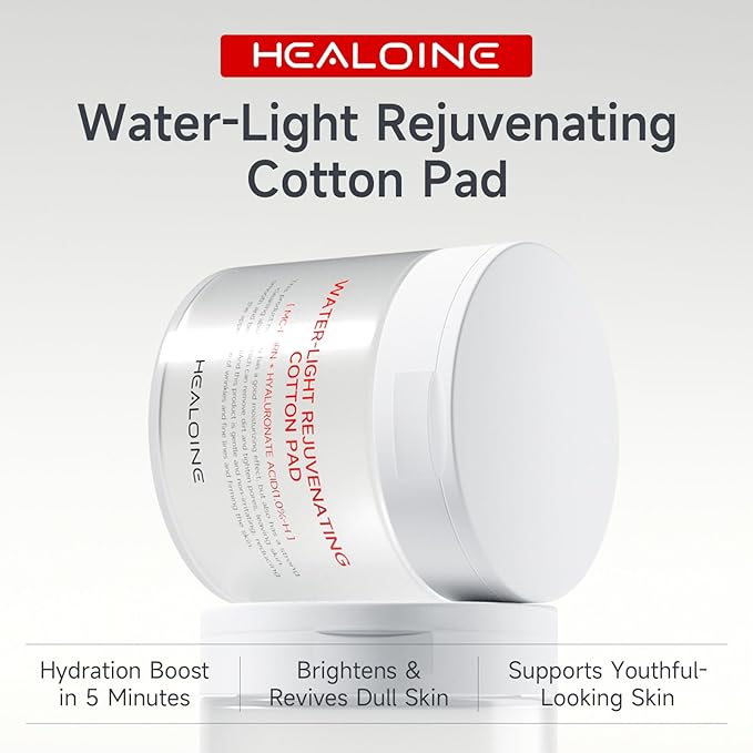 Rejuvenating Zero Pore Toner Cotton Pads with Hyaluronic Acid & MC-PDRN - Moisturizing Facial Korean Skin Care for Smooth Skin（100 Pads）