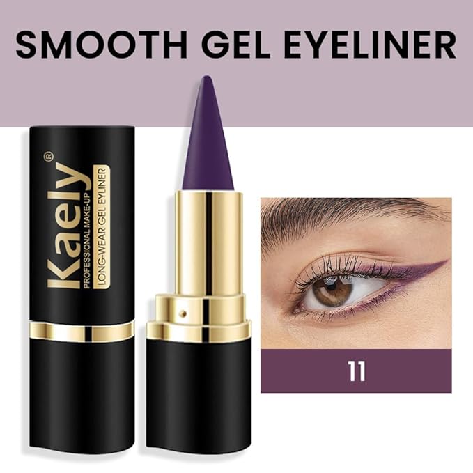 evpct 1Pcs Dark Purple Gel Eyeliner Pencil Eye Black Face Paint Stick Makeup Set Waterproof Matte Cream Crayon Eyeliner Pencil Set Cat Eye Liners Eyeshadow Guide delineador de ojos contra el agua