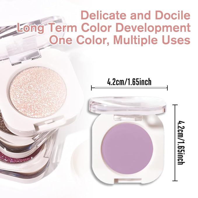 Violet Purple Single Matte Eyeshadow Makeup, Neutral Powde Eye Shadow for Older Women, Purple Violet Matte Singles Eyeshadow Palette Pigmented Waterproof, Girls Monochrome Vegan Eyeshadows Gift